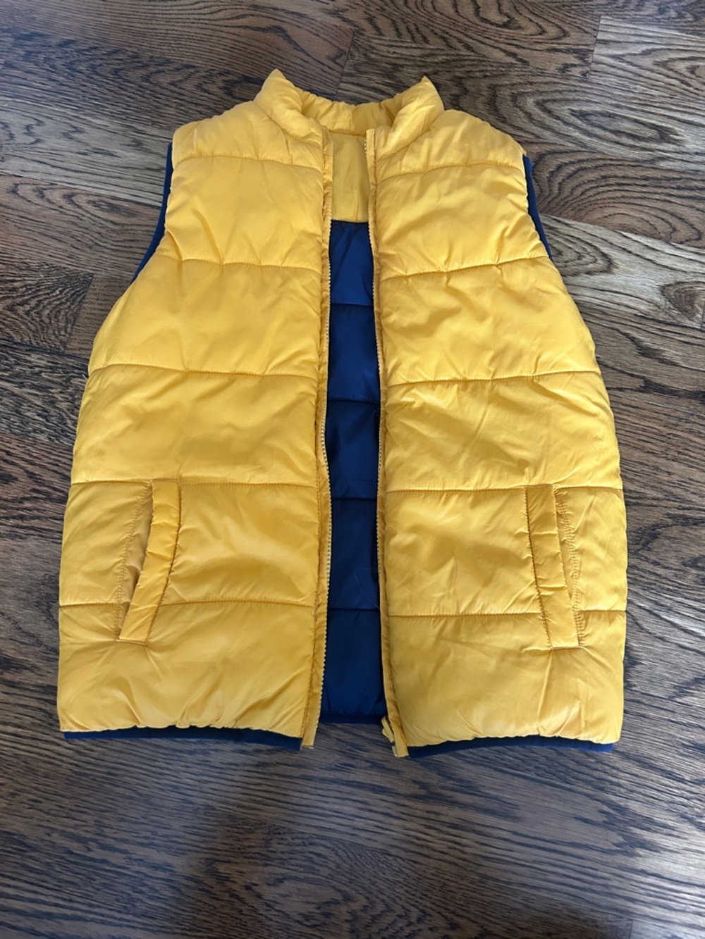 Kids Reversible Puffer Vest - Yellow/Blue